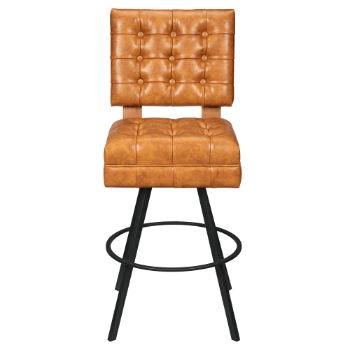 Trionfo Tufted Premium Bucket Bar Stool with Circular Frame