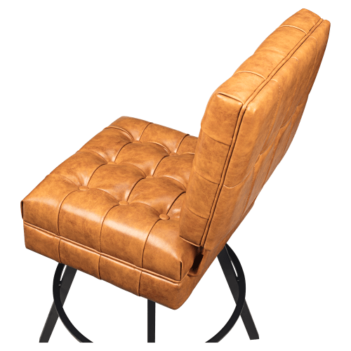 Trionfo Tufted Premium Bucket Bar Stool with Circular Frame