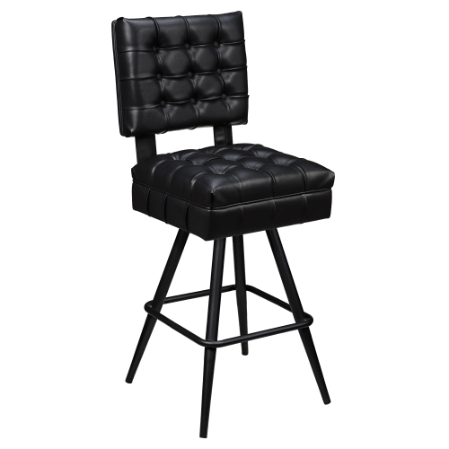 Trionfo Tufted Premium Bucket Bar Stool with Square Frame