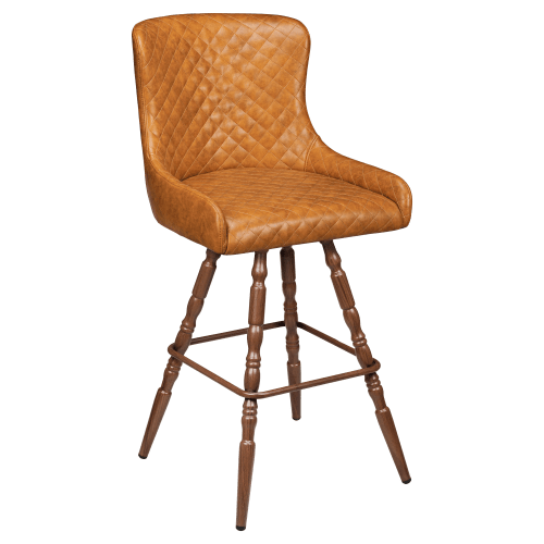 Premium Savino Swivel Bar Stool with Vintage Frame