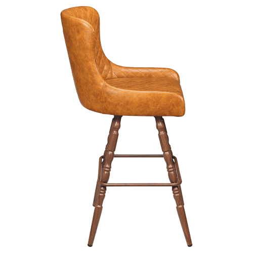 Premium Savino Swivel Bar Stool with Vintage Frame
