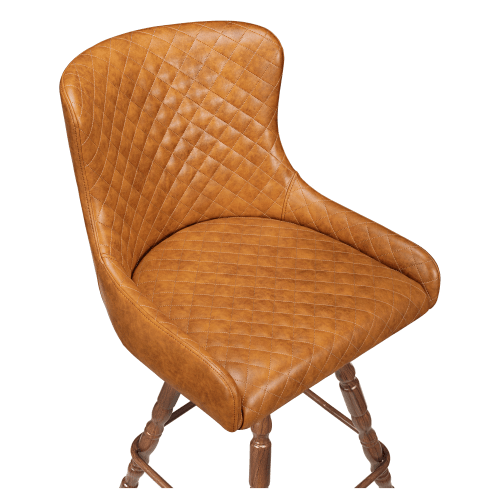 Premium Savino Swivel Bar Stool with Vintage Frame