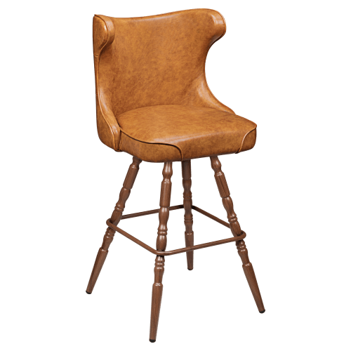 Darlo Premium Bucket Swivel Bar Stool with Vintage Frame
