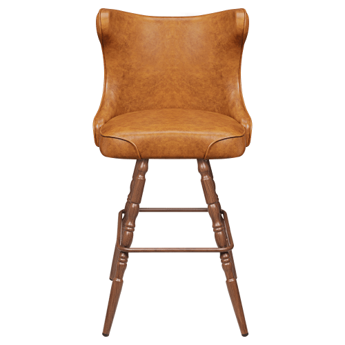 Darlo Premium Bucket Swivel Bar Stool with Vintage Frame