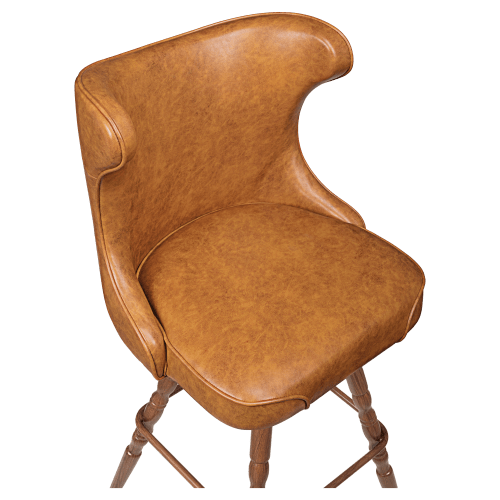 Darlo Premium Bucket Swivel Bar Stool with Vintage Frame