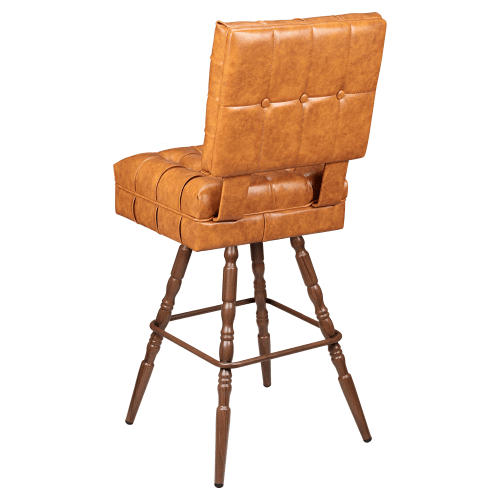 Trionfo Tufted Premium Bucket Bar Stool with Vintage Frame