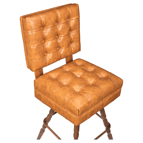 Trionfo Tufted Premium Bucket Bar Stool with Vintage Frame