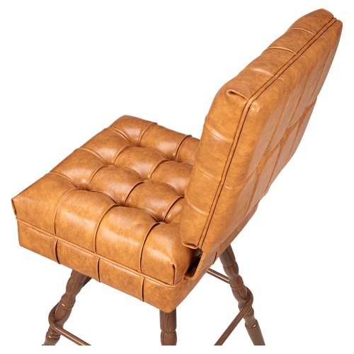 Trionfo Tufted Premium Bucket Bar Stool with Vintage Frame