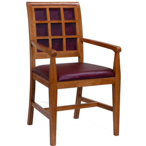 Fully Upholstered Straight Window Back Wood Chair