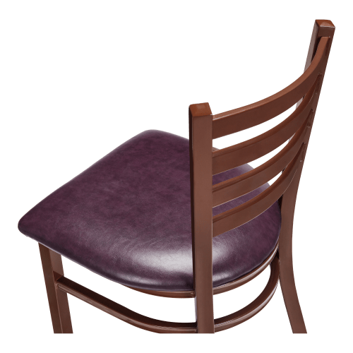 Metal Ladder Back Chair in Brown Finish