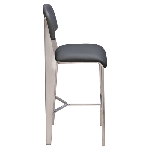 Nico Padded Metal Bar Stool in Clear Coat