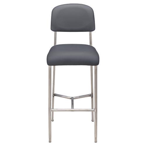 Nico Padded Metal Bar Stool in Clear Coat