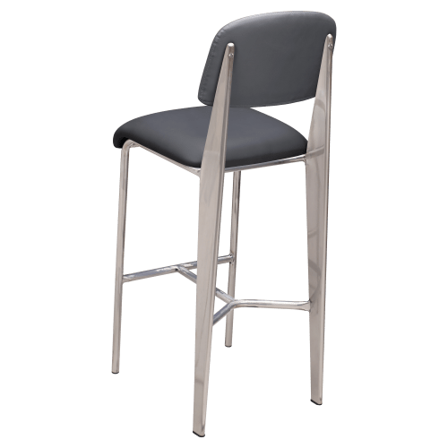 Nico Padded Metal Bar Stool in Clear Coat