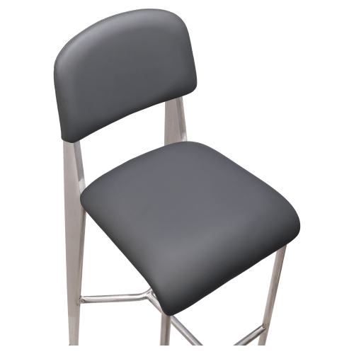 Nico Padded Metal Bar Stool in Clear Coat