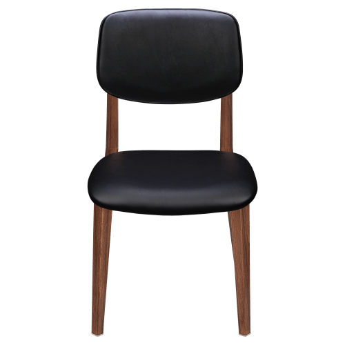 Enzo Wood Grain Metal Chair with Padded Back