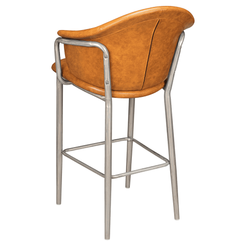 Kova Metal Bar Stool with Arms in Clear Coat