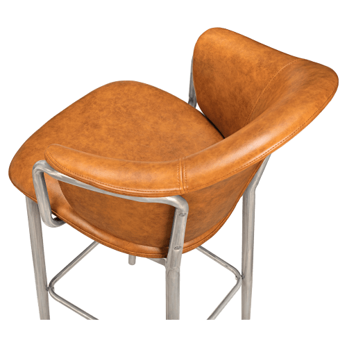 Kova Metal Bar Stool with Arms in Clear Coat