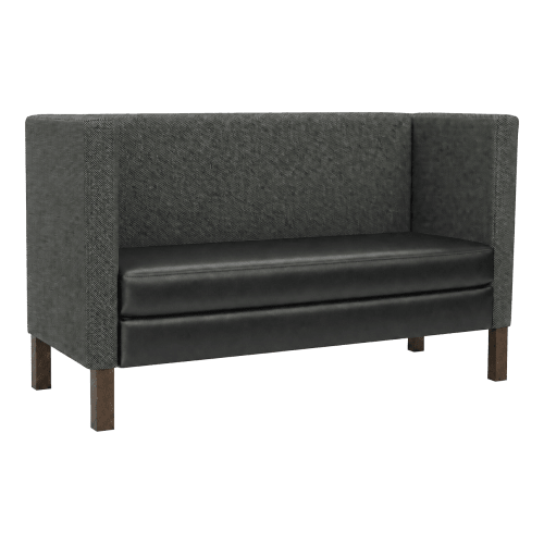 Cerqona Plain Back Privacy Booth with Wood Legs