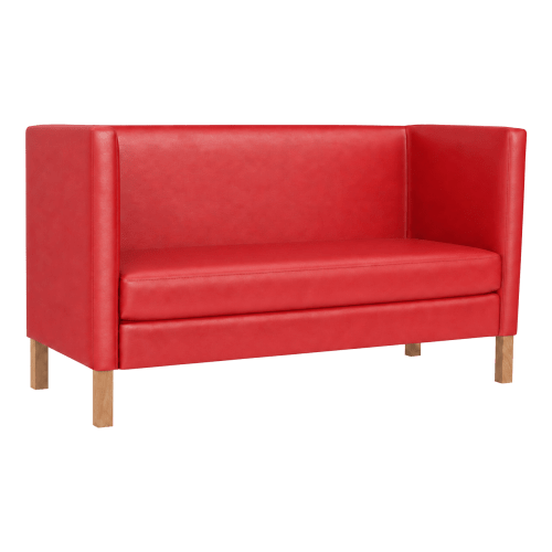 Cerqona Plain Back Privacy Booth with Wood Legs