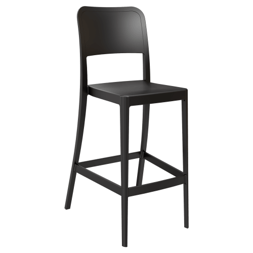 Parker Solid Back Outdoor Resin Bar Stool