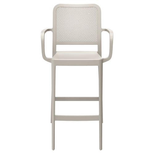 Rowan Perforated Outdoor Resin Bar Stool with Arms