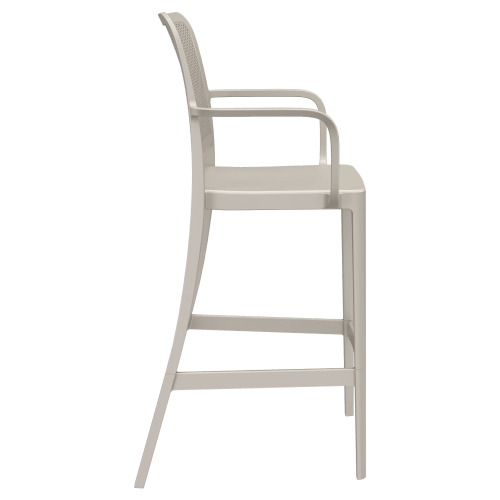 Rowan Perforated Outdoor Resin Bar Stool with Arms