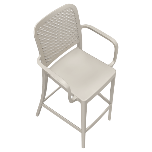 Rowan Perforated Outdoor Resin Bar Stool with Arms