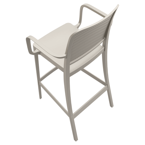 Rowan Perforated Outdoor Resin Bar Stool with Arms