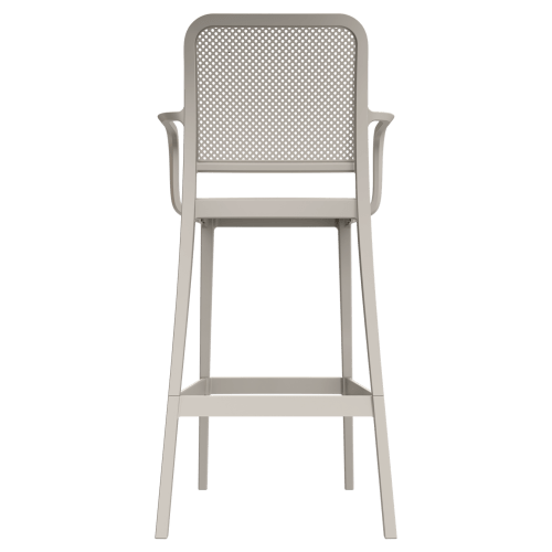 Rowan Perforated Outdoor Resin Bar Stool with Arms