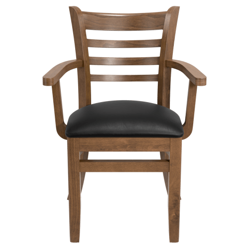 Ladder Back Wood Restaurant Chair with Arms