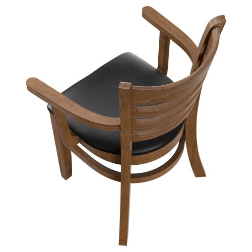 Ladder Back Wood Restaurant Chair with Arms