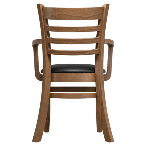 Ladder Back Wood Restaurant Chair with Arms
