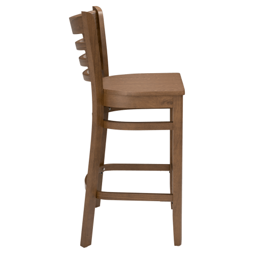 Premium US Made Ladder Back Wood Restaurant Bar Stool