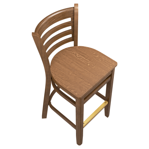 Premium US Made Ladder Back Wood Restaurant Bar Stool