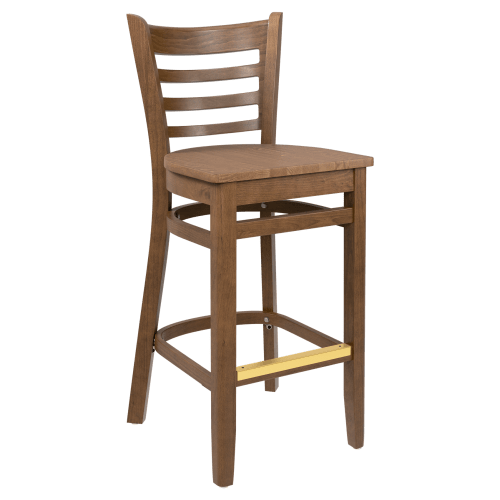 Premium US Made Ladder Back Wood Restaurant Bar Stool