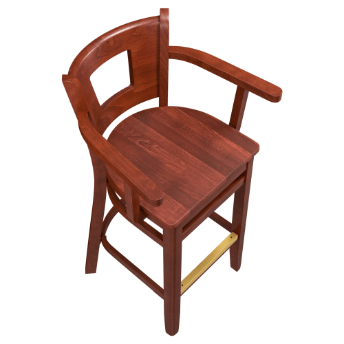 Premium US Made Duna Wood Bar Stool With Arms