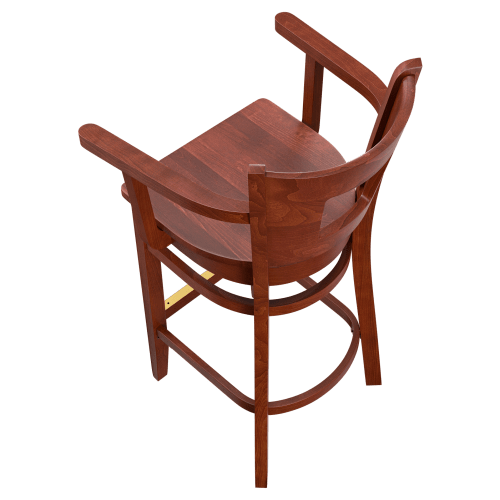 Premium US Made Duna Wood Bar Stool With Arms