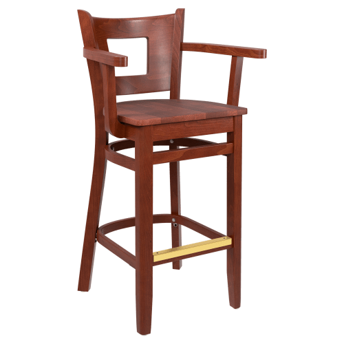 Premium US Made Duna Wood Bar Stool With Arms