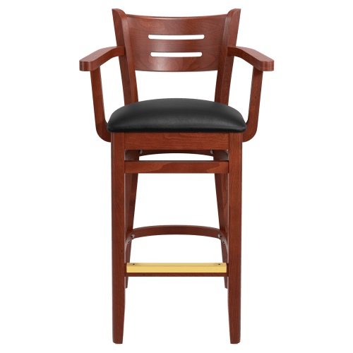 Premium US Made Henry Wood Bar Stool with Arms