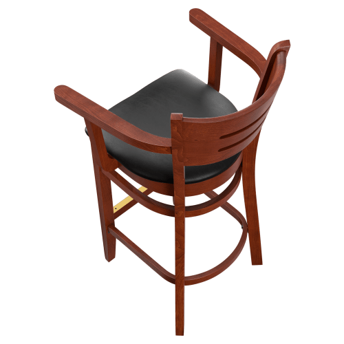 Premium US Made Henry Wood Bar Stool with Arms