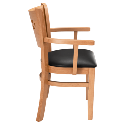Premium US Made Leonardo Wood Chair With Arms