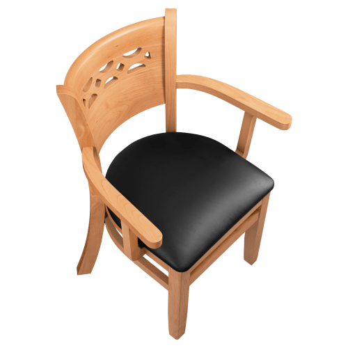 Premium US Made Leonardo Wood Chair With Arms