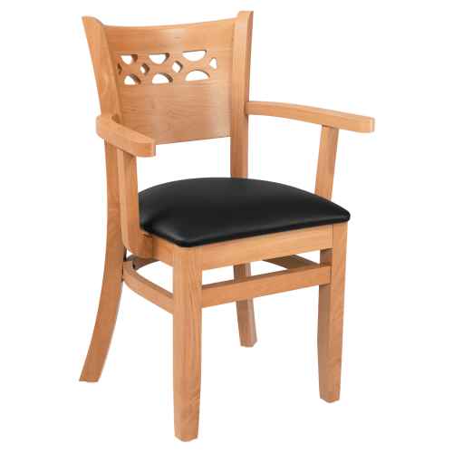 Premium US Made Leonardo Wood Chair With Arms