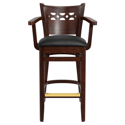 Premium US Made Leonardo Wood Bar Stool With Arms