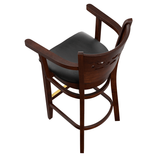 Premium US Made Leonardo Wood Bar Stool With Arms