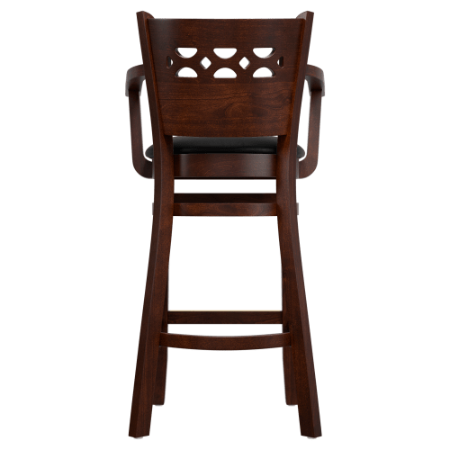 Premium US Made Leonardo Wood Bar Stool With Arms