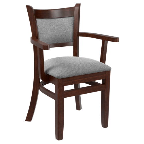 Premium Padded Back Wood Chair with Arms