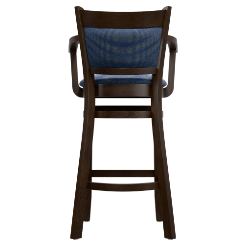 Premium Padded Back Wood Bar Stool with Arms