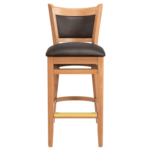 Premium Padded Back Wood Bar Stool