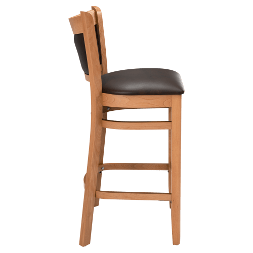 Premium Padded Back Wood Bar Stool